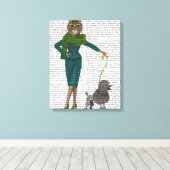 Kat und Poodle Leinwanddruck (Insitu (Holzboden))