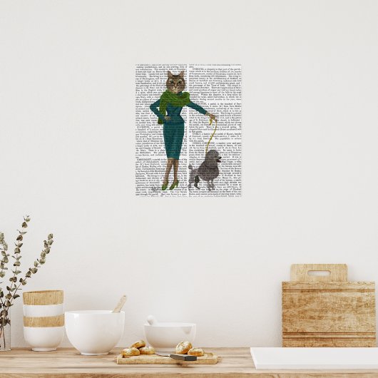 Kat und Poodle Poster (Küche)