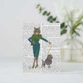 Kat und Poodle Postkarte (Stehend Vorderseite)