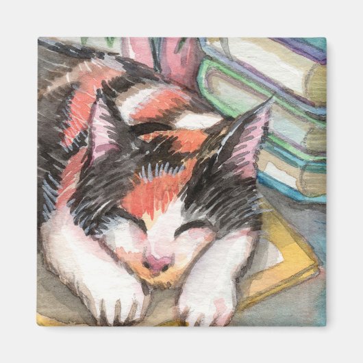 Kat von den Büchern Magnet (Vorne)