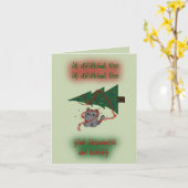 Kat VS kerstboom kerst Karte (Gelbe Blume)