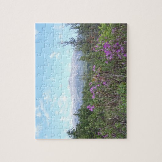 Katahdin und lila Blumen Puzzle (Vertikal)