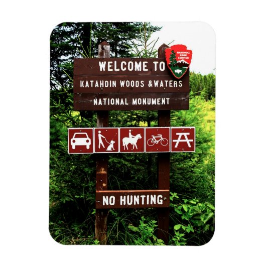 Katahdin Woods and Waters Eintrittszeichen Magnet (Vertikal)