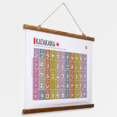 Katakana 01 - wandteppich mit holzrahmen (Gewinkelt)