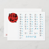 Katakana Chart Postcard Postkarte (Vorne/Hinten)