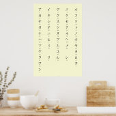 Katakana mit Romaji lernen japanische Charaktere Poster (Küche)