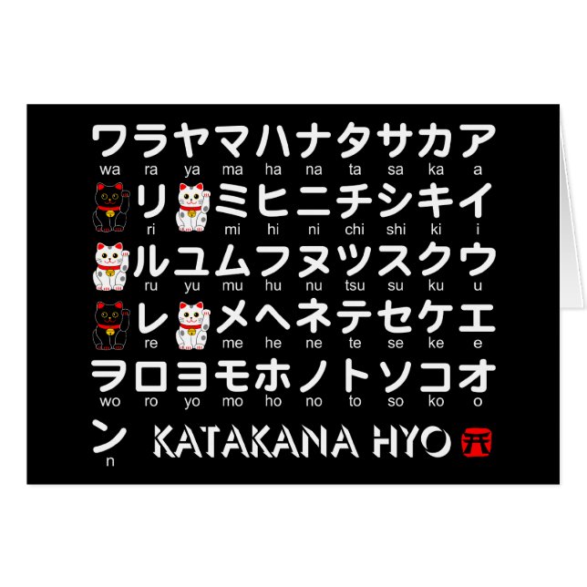 Katakana-Tisch (Lucky Cat) (Vorderseite (Horizontal))