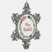 Katalan frohe Weihnachtsfeier, Bön Nadal Schneeflocken Zinn-Ornament (Links)