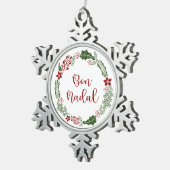 Katalan frohe Weihnachtsfeier, Bön Nadal Schneeflocken Zinn-Ornament (Rechts)