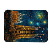 Katalan Starry Night | Gaudí Meets Van Gogh Magnet (Horizontal)
