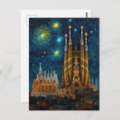 Katalan Starry Night | Gaudí Meets Van Gogh Postkarte (Vorne/Hinten)
