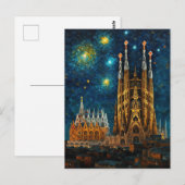 Katalan Starry Night | Gaudí Meets Van Gogh Postkarte (Vorne/Hinten)