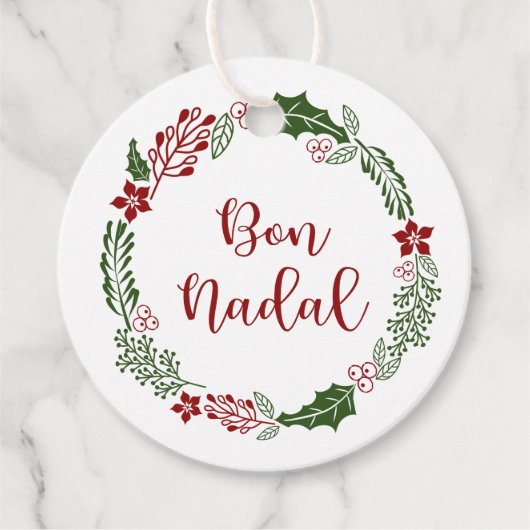 Katalanisch frohe Weihnachten, Bon Nadal, Custom Geschenkanhänger (Vorderseite)