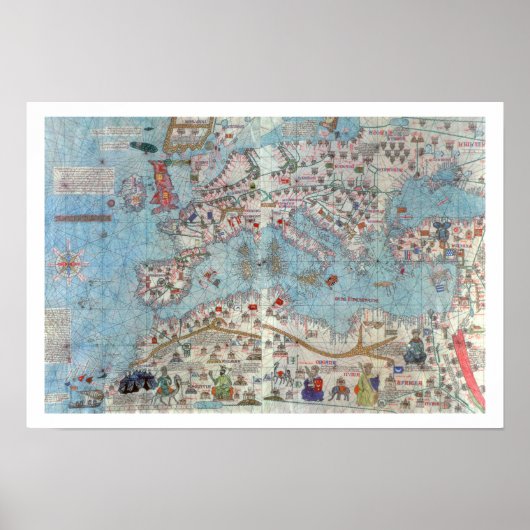 Katalanische Atlas: Einzelheiten zu Nordafrika und Poster (Vorne)