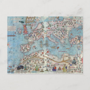 Katalanische Atlas: Einzelheiten zu Nordafrika und Postkarte