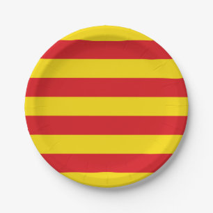 Katalanische Flagge Pappteller