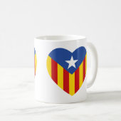 Katalanische Flaggenherz Kaffeetasse (VorderseiteRechts)