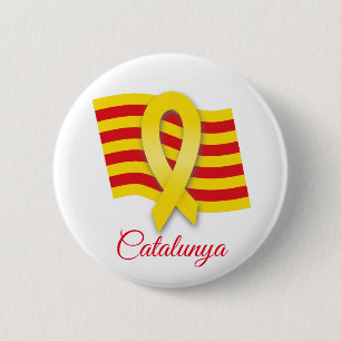 Katalanisches Band und Flagge Button