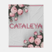KATALEYA bestickte Rose Kissen & Keule Fleecedecke (Vorderseite)