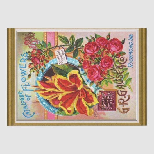 Katalog der Saatgutbedeckung 1896 Richmond Indiana Seidenpapier (Vorderseite)