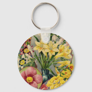 Katalog für Saatgut Vintager Blume Schlüsselanhänger