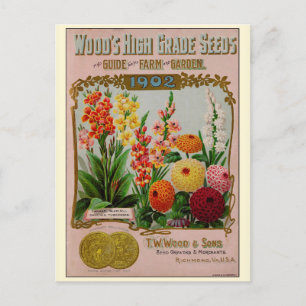 Katalog mit Vintage-Gartensamen Postkarte