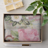 Katalogpapier für antikes Rosa und Weißrosen Seidenpapier (Geschenk)