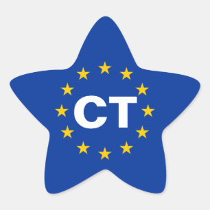 Katalonien "CT" Europäische Gewerkschaft Stern-Aufkleber