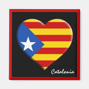 Katalonien Flag & Catalan Herz und Nieren La Senye Magnet