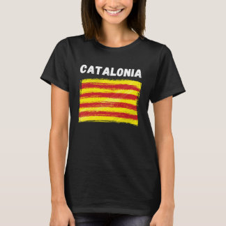Katalonien Flaggenstaat Vintag Grunge Katalanische T-Shirt