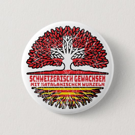 Katalonien Katalanisch Schweizer Schweiz Baum Button (Vorderseite)