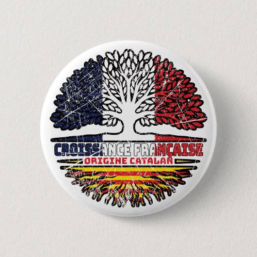 Katalonien Katalonien Fahne der französischen Baum Button (Vorderseite)