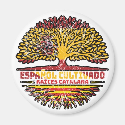 Katalonien Katalonien - Spanien - Roots-Flagge Magnet (Vorne)