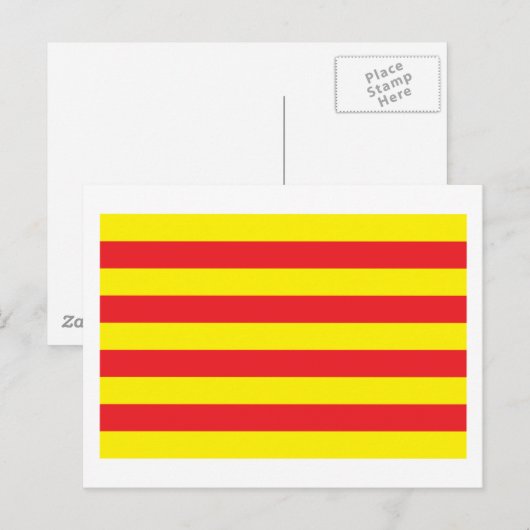 Katalonienflagge Postkarte (Vorne/Hinten)