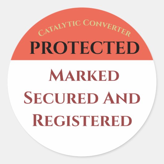 Katalytischer Konverter Geschützt, Textaufkleber b Runder Aufkleber (Vorderseite)