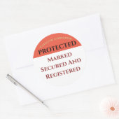 Katalytischer Konverter Geschützt, Textaufkleber b Runder Aufkleber (Umschlag)