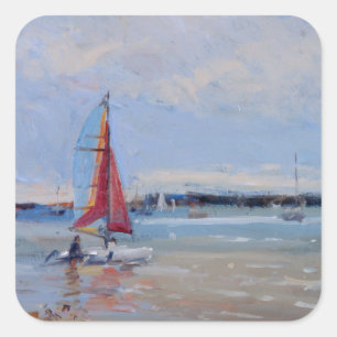 Katamaran Bretagne Quadratischer Aufkleber
