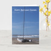 Katamaran Personalisierter Cousin Geburtstag Karte (Gelbe Blume)