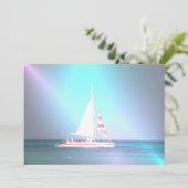 Katamaran Sailboat Einladung (Stehend Vorderseite)