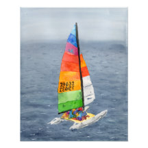 Katamaran-Segelboot-Fotografie-Wandkunst-Druck