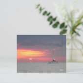 Katamaran Sunset Postcard Postkarte (Stehend Vorderseite)
