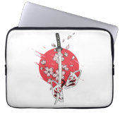 Katana cherry blossom fox mask laptopschutzhülle (Vorderseite)