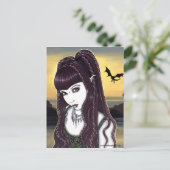 Katana Gothic Dragon Goddess Postcard Postkarte (Stehend Vorderseite)