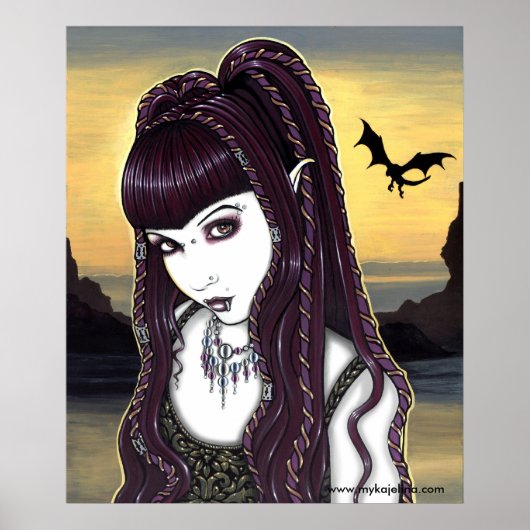 Katana Gothic Dragon Goddess Poster (Vorne)