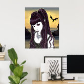 Katana Gothic Dragon Goddess Poster (Heimbüro)