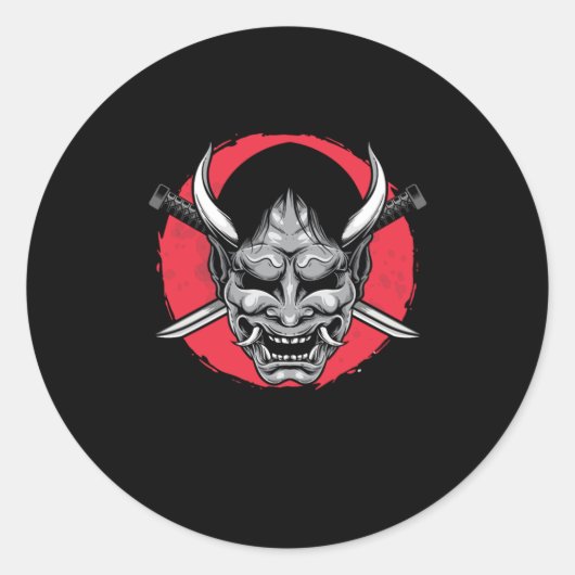 Katana Japan Schwerter Japanisch Art Ninja Samurai Runder Aufkleber (Vorderseite)