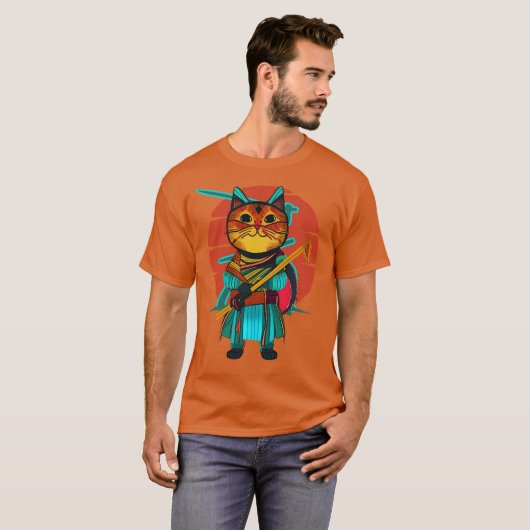 Katana-Katze T-Shirt (Vorne ganz)
