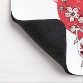 Katana Kirschblüten-Fuchsmaske Mousepad (Ecke)