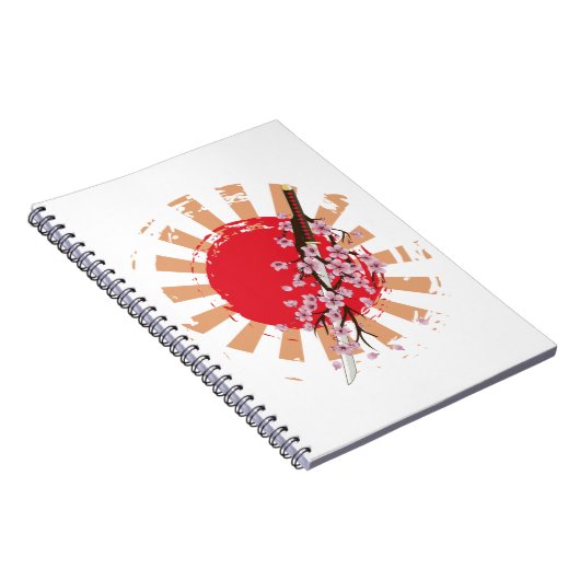 Katana mit Sakura-Blume Notizblock (Rechte Seite)