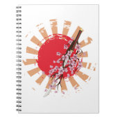 Katana mit Sakura-Blume Notizblock (Vorderseite)